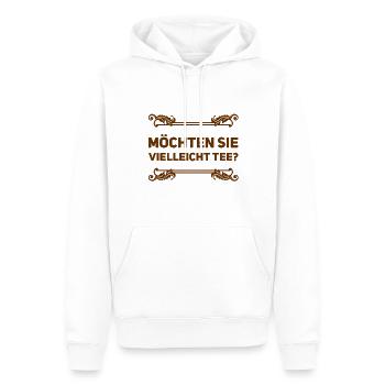 darf es Tee sein? - Männer Premium Bio Hoodie - Weiß - Vorne - Nico (187cm)