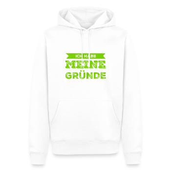 ich habe meine Gründe - Männer Premium Bio Hoodie - Weiß - Vorne - Nico (187cm)