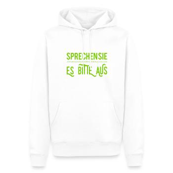 sagen sie es - Männer Premium Bio Hoodie - Weiß - Vorne - Nico (187cm)