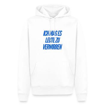ich verwirre gerne Menschen - Männer Premium Bio Hoodie - Weiß - Vorne - Nico (187cm)