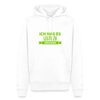 die Verwirrung der Leute - Männer Premium Bio Hoodie - Weiß - Vorne - Nico (187cm)