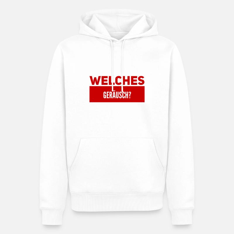 ist da ein Geräusch? - Männer Premium Bio Hoodie - Weiß