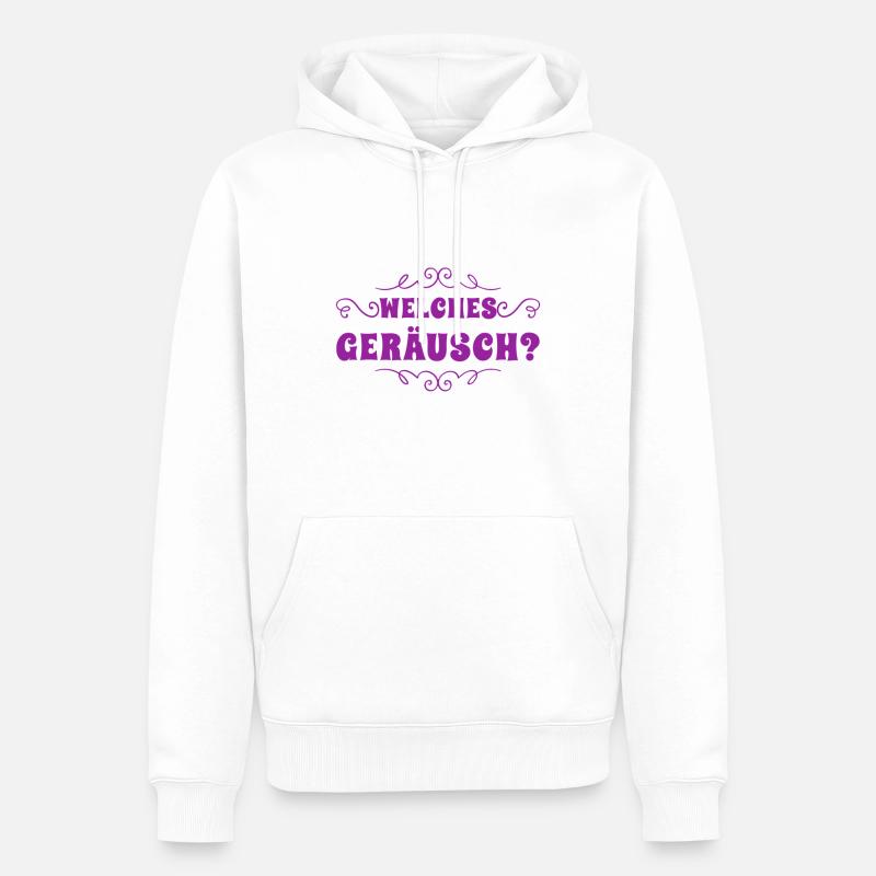 war da ein Geräusch? - Männer Premium Bio Hoodie - Weiß