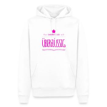 überflüssig - Männer Premium Bio Hoodie - Weiß - Vorne - Nico (187cm)