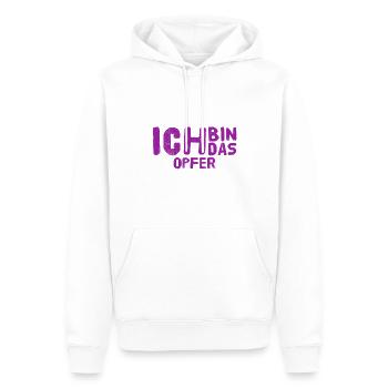 ich fühle mich als Opfer - Männer Premium Bio Hoodie - Weiß - Vorne - Nico (187cm)