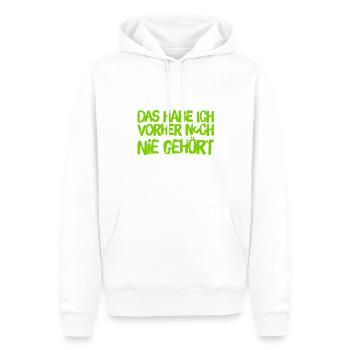 das ist mir neu - Männer Premium Bio Hoodie - Weiß - Vorne - Nico (187cm)