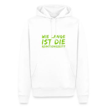 wie lange dauert es? - Männer Premium Bio Hoodie - Weiß - Vorne - Nico (187cm)