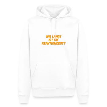 wie schnell reagierst du? - Männer Premium Bio Hoodie - Weiß - Vorne - Nico (187cm)