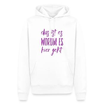 das ist das Motiv - Männer Premium Bio Hoodie - Weiß - Vorne - Nico (187cm)