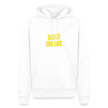 das ist eine Lüge - Männer Premium Bio Hoodie - Weiß - Vorne - Nico (187cm)