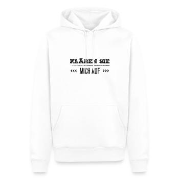ich warte auf Aufklärung - Männer Premium Bio Hoodie - Weiß - Vorne - Nico (187cm)