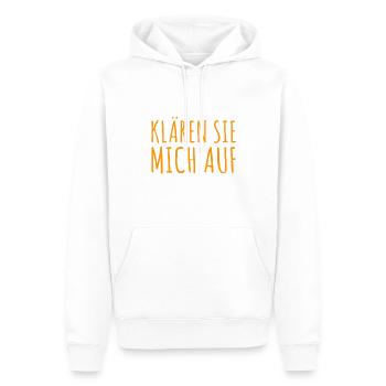 einfach mal aufklären - Männer Premium Bio Hoodie - Weiß - Vorne - Nico (187cm)