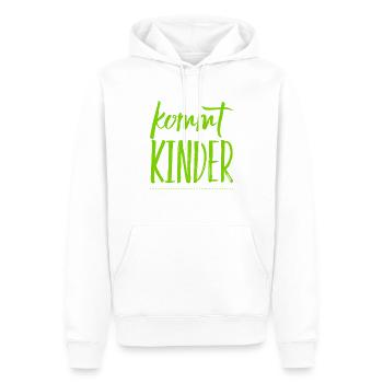 los geht es - Männer Premium Bio Hoodie - Weiß - Vorne - Nico (187cm)