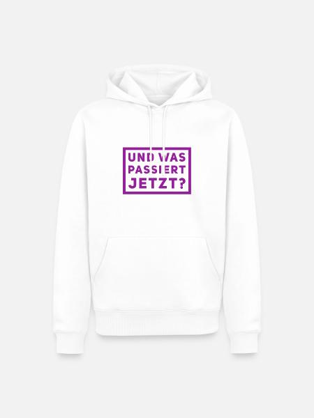 was jetzt wohl kommt? - Männer Premium Bio Hoodie - Weiß