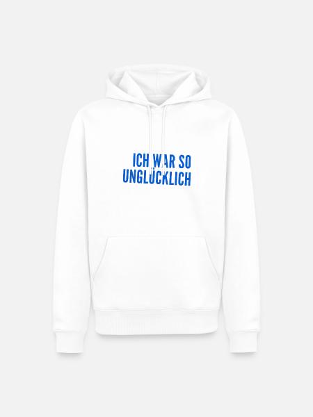 ich war unglücklich - Männer Premium Bio Hoodie - Weiß