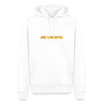 sei eigensinnig - Männer Premium Bio Hoodie - Weiß - Vorne - Nico (187cm)