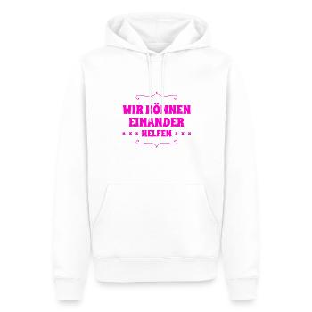 Unterstützung geht immer - Männer Premium Bio Hoodie - Weiß - Vorne - Nico (187cm)