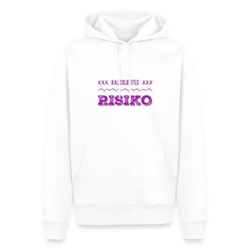 kalkuliertes Risiko geht immer - Männer Premium Bio Hoodie - Weiß - Vorne - Nico (187cm)