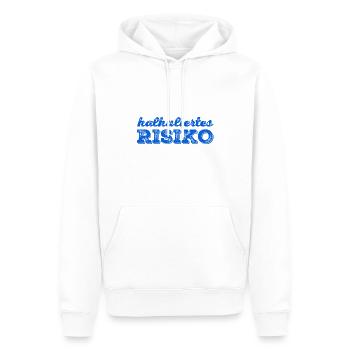 ich liebe kalkuliertes Risiko - Männer Premium Bio Hoodie - Weiß - Vorne - Nico (187cm)