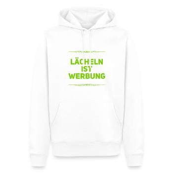 lächeln ist genial - Männer Premium Bio Hoodie - Weiß - Vorne - Nico (187cm)