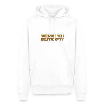 kriege ich jetzt eine Strafe? - Männer Premium Bio Hoodie - Weiß - Vorne - Nico (187cm)