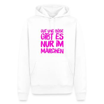 gut und böse gibt es nur im Märchen - Männer Premium Bio Hoodie - Weiß - Vorne - Nico (187cm)