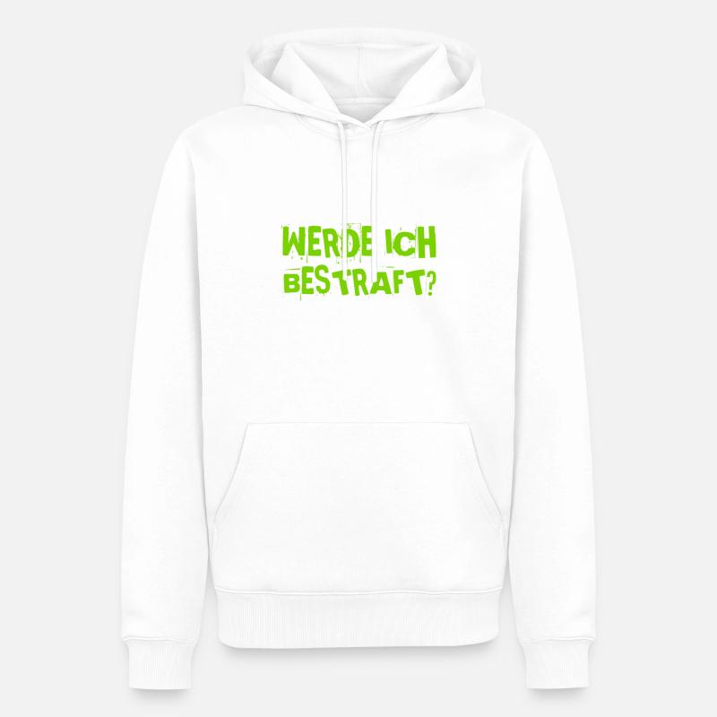 kriege ich eine Strafe? - Männer Premium Bio Hoodie - Weiß