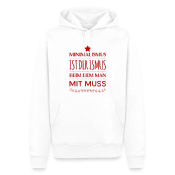 ich lebe minimalistisch - Männer Premium Bio Hoodie - Weiß - Vorne - Nico (187cm)