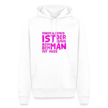 Minimalismus ist super - Männer Premium Bio Hoodie - Weiß - Vorne - Nico (187cm)