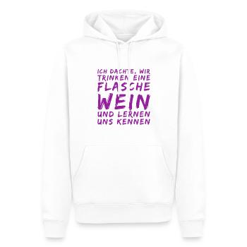 ich möchte dich kennenlernen - Männer Premium Bio Hoodie - Weiß - Vorne - Nico (187cm)