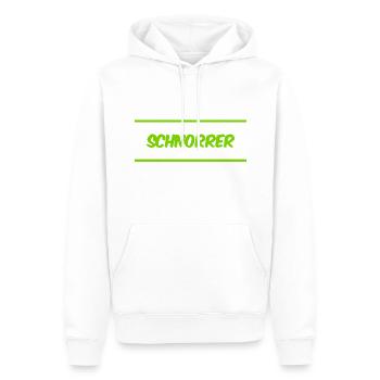 so sieht ein Schnorrer aus - Männer Premium Bio Hoodie - Weiß - Vorne - Nico (187cm)