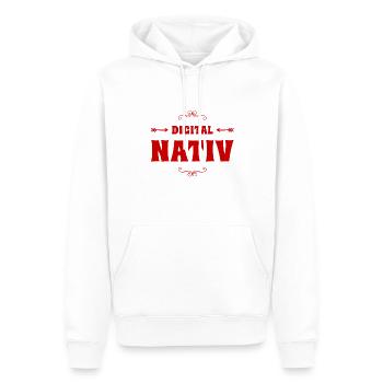 digital Nativ - Männer Premium Bio Hoodie - Weiß - Vorne - Nico (187cm)
