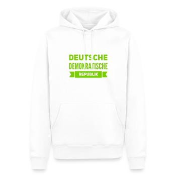 ich lebe im Osten - Männer Premium Bio Hoodie - Weiß - Vorne - Nico (187cm)