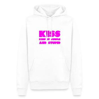 einfach ist besser - Männer Premium Bio Hoodie - Weiß - Vorne - Nico (187cm)