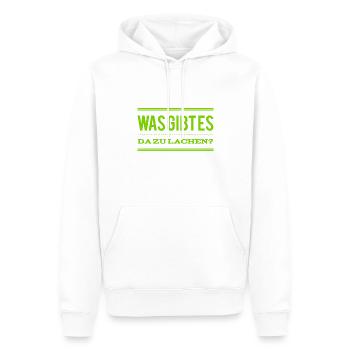 warum lachst du? - Männer Premium Bio Hoodie - Weiß - Vorne - Nico (187cm)