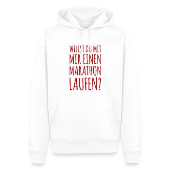 einen Marathon laufen - Männer Premium Bio Hoodie - Weiß - Vorne - Nico (187cm)