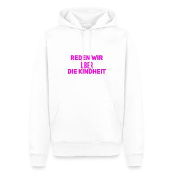 sprechen wir über die Kindheit - Männer Premium Bio Hoodie - Weiß - Vorne - Nico (187cm)