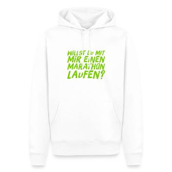 Lust auf einen Marathon? - Männer Premium Bio Hoodie - Weiß - Vorne - Nico (187cm)