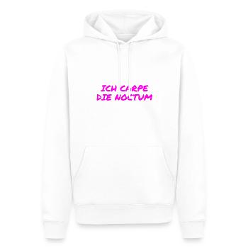 vor dir steht eine Nachteule - Männer Premium Bio Hoodie - Weiß - Vorne - Nico (187cm)