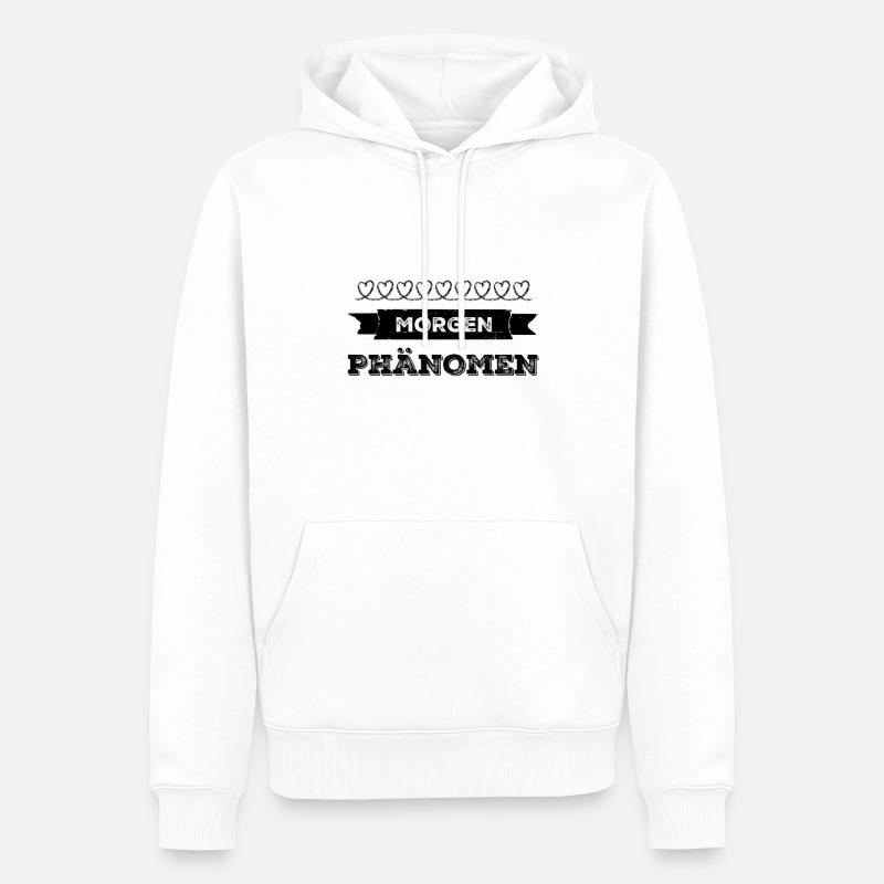 ich bin ein Morgenphänomen - Männer Premium Bio Hoodie - Weiß