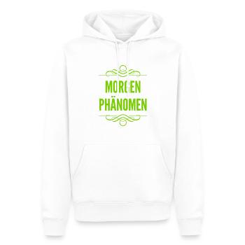 Frühaufsteher - Männer Premium Bio Hoodie - Weiß - Vorne - Nico (187cm)