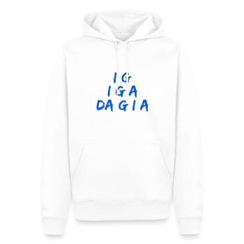 dann geh ich auch - Männer Premium Bio Hoodie - Weiß - Vorne - Nico (187cm)