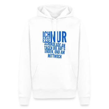 Schokolade ist mein Ding - Männer Premium Bio Hoodie - Weiß - Vorne - Nico (187cm)