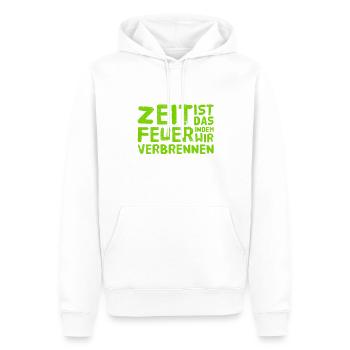 die Tragik der Zeit - Männer Premium Bio Hoodie - Weiß - Vorne - Nico (187cm)