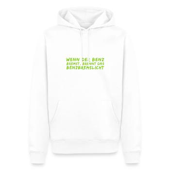 der Benz bremst - Männer Premium Bio Hoodie - Weiß - Vorne - Nico (187cm)