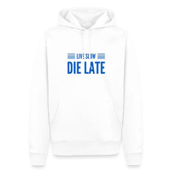 Mouvement lent - Sweat à capuche Premium bio Homme - blanc - Devant - Nico (187cm)