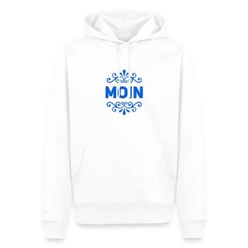 hallo auf norddeutsch - Männer Premium Bio Hoodie - Weiß - Vorne - Nico (187cm)