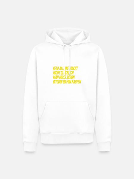 BITCOIN und das Glück - Männer Premium Bio Hoodie - Weiß