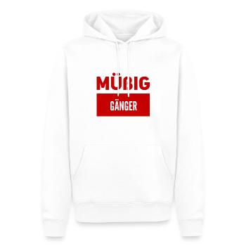 so sieht ein Müßiggänger aus - Männer Premium Bio Hoodie - Weiß - Vorne - Nico (187cm)