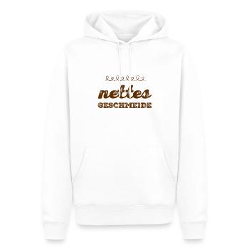 das steht mir - Männer Premium Bio Hoodie - Weiß - Vorne - Nico (187cm)